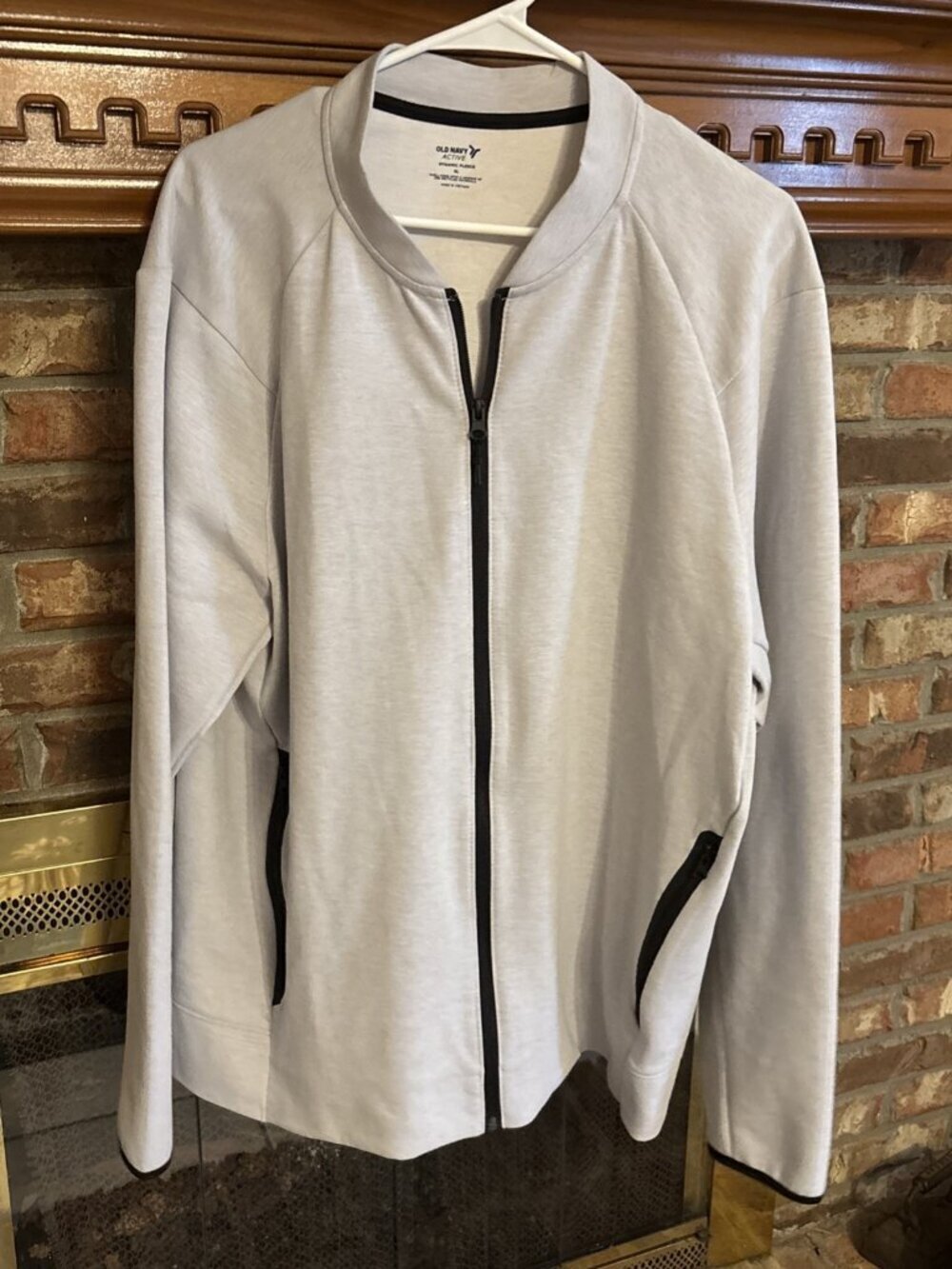 Old Navy Active Gray Dynamic Fleece Men’s Jacket Size XL Thin Spring